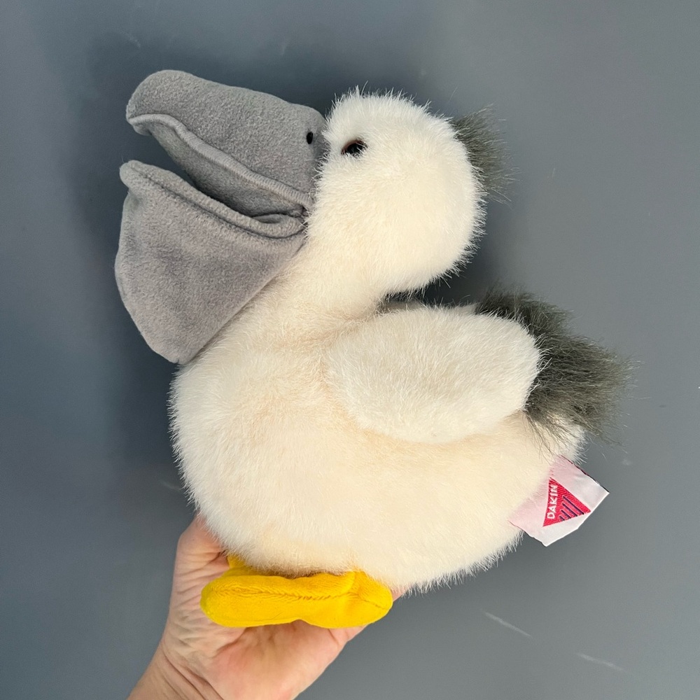 Dakin Vintage Plush Pelican White Yellow Gray Rare Beach Bird 1993 USA
